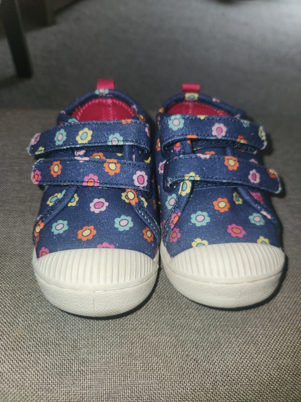 jumping beans Navy Floral Canvas Velcro Sneakers